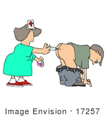 17257 Nurse Woman Giving A Man A Subcutaneous Injection Vaccine With