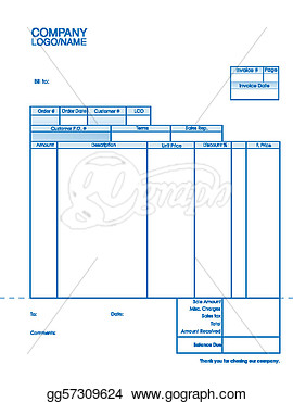 Business Document Invoice Template   Clip Art Gg57309624
