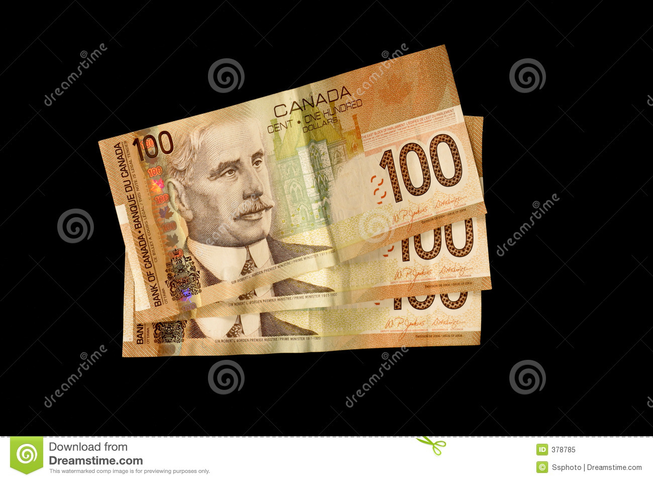 Canadian 100 Dollar Bills On A Black Background Mr No Pr No 4 1349