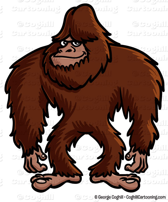 Cartoon Bigfoot Clipart Graphic   Royalty Free Vector Clip Art Stock    