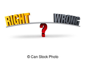 Choosing Between Right Or Wrong   Bright Gold Right And
