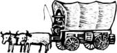 Covered Wagon Wagon Ho Covered Wagon School Bus Icons In Flat Vector    