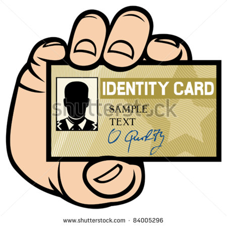 Hand Holding Id Card Stock Vector 84005296   Shutterstock