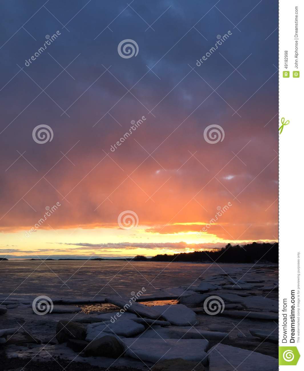 Icy Ocean Coastline Inlet Stock Photo   Image  49182998