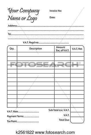 Invoice Book Template View Large Clip Art Graphic