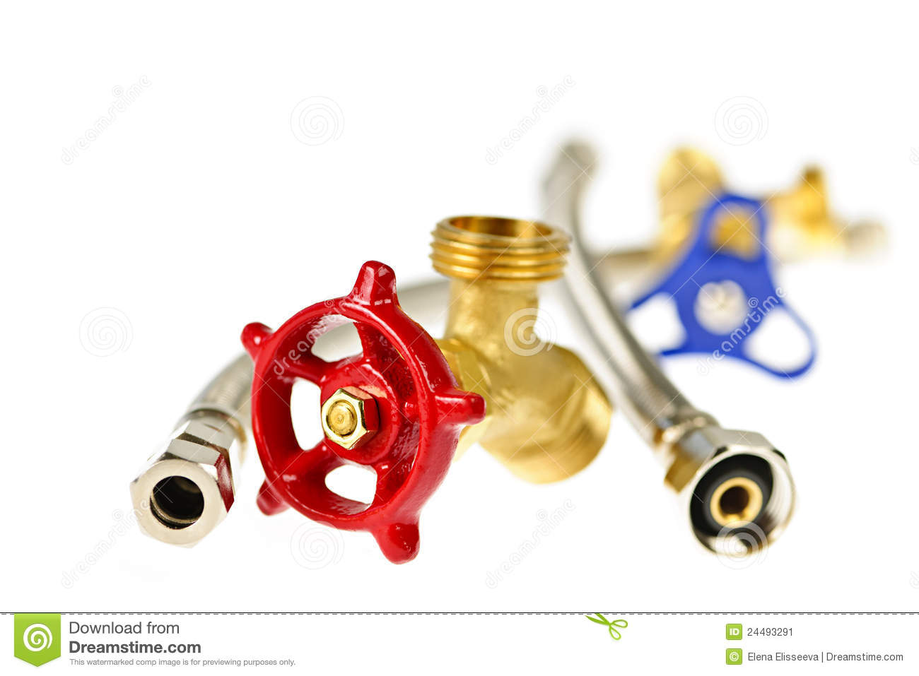 Isolated Plumbing Valves Hoses And Assorted Parts