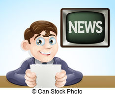 News Reporter   An Illustration Of A Studio Television News