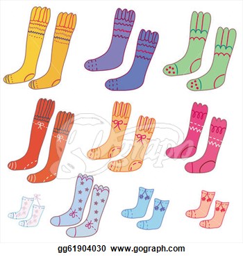 Of Pairs Of Funny Colorful Socks  Stock Clipart Gg61904030   Gograph