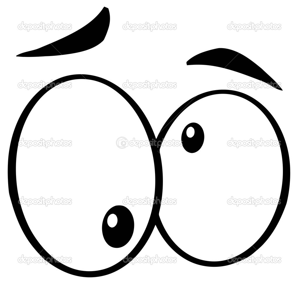 Outlined Crazy Cartoon Eyes   Stock Photo   Hittoon  8243868