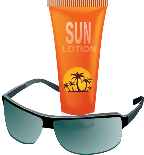 Sunglasses With Sun Tan Lotion Clip Art At Clker Com   Vector Clip Art