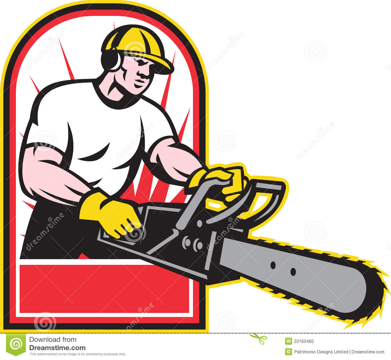 Tree Trimmer Arborist Holding A Chainsaw Stock Photo   Image  22163460