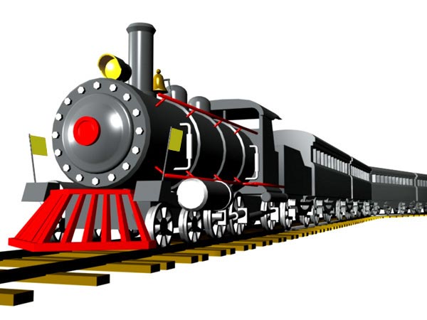 Vapor Train And Wagon For Entertainment   3ds  3d Studio Max Software    