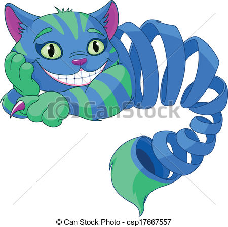 Vector   Disappearing Cheshire Cat   Stock Illustration Royalty Free