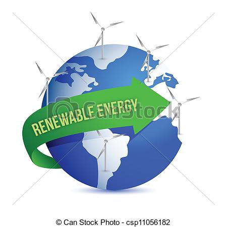 Vector Of Renewal Energy Globe Concept Illustration Design Over White