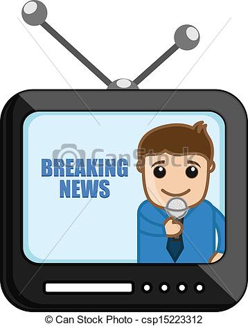 Vector   Tv Reporter   News Concept   Stock Illustration Royalty Free