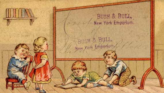Vintage  Back To School  Victorian Trade Card Ad   Vintage Fangirl