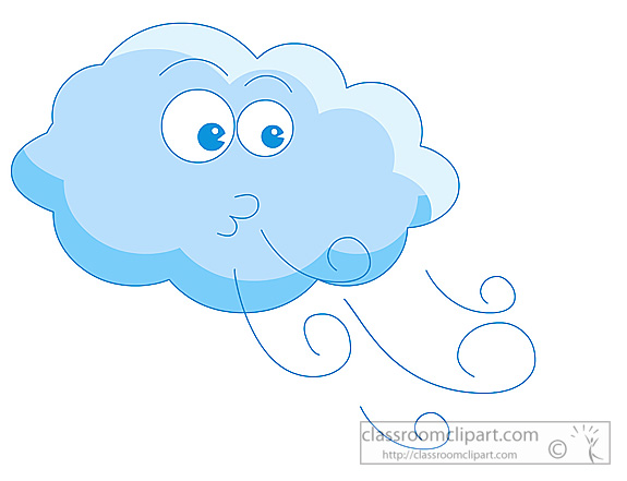 Art Weather Clipart  Weather Cloud Blowing Wind 06   Classroom Clipart