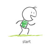 Athlete Is At The Start   Clipart Graphic