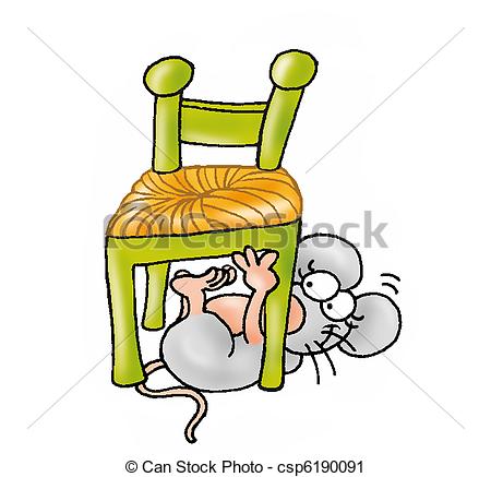 Clipart Of Mouse Under The Chair Hide And Seek Csp6190091   Search