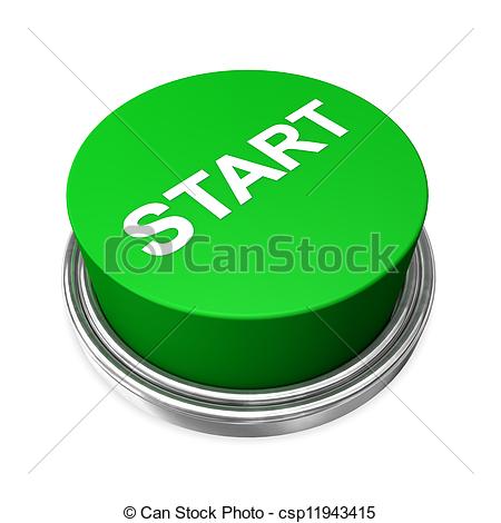 Clipart Of Start Button   Green Start Button On The White Background
