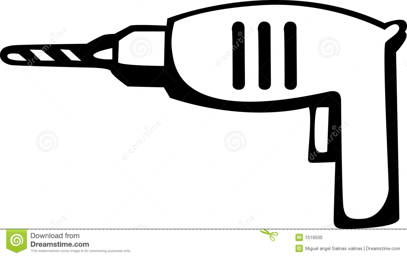     Of An Electric Power Hand Drill With Drill Bit  Vector File Available