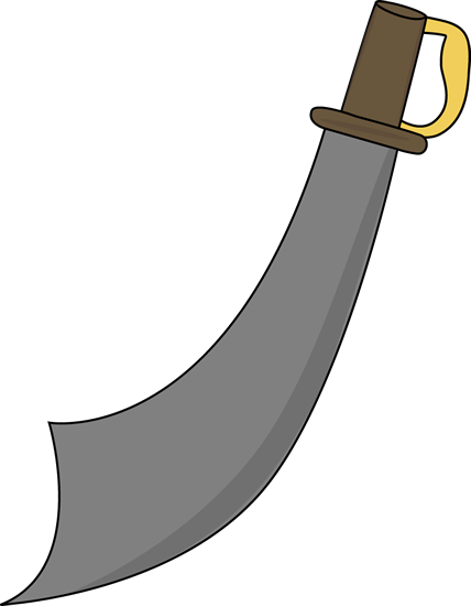 Pirate Sword Clip Art Image   Gray Pirate Sword With A Brown And Gold
