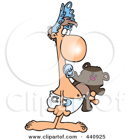 Royalty Free  Rf  Clip Art Illustration Of A Cartoon Adult Baby