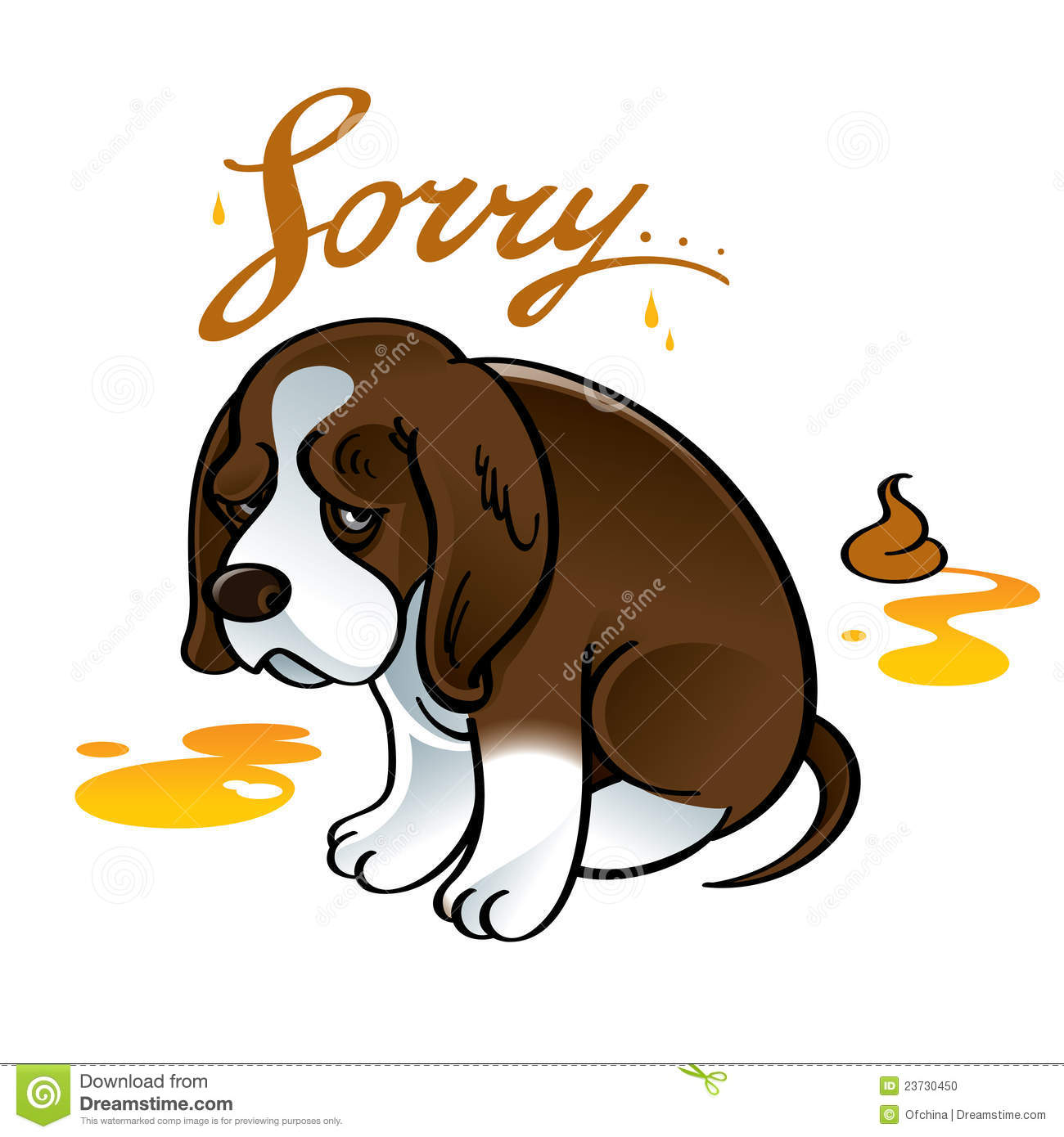 Sorry Sad Puppy Dog Pet Shame Shit Urine