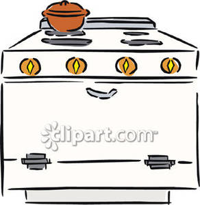 Stove Clipart A Pot On A Stove Royalty Free Clipart Picture 081008