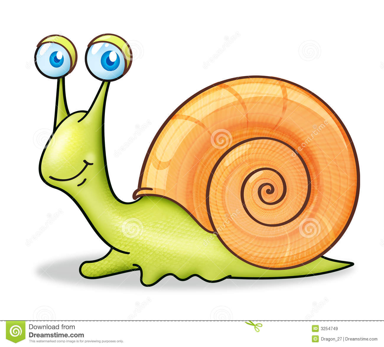 Vector Clipart   A Cartoon Like Illustration Of A Snail