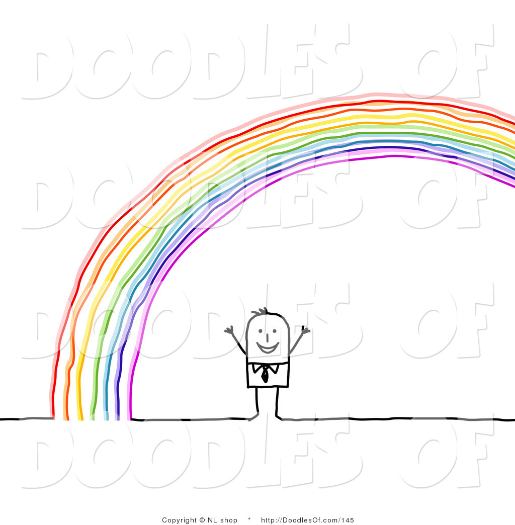 Vector Clipart Of A Stick Figure Person Man Standing Under An Arched