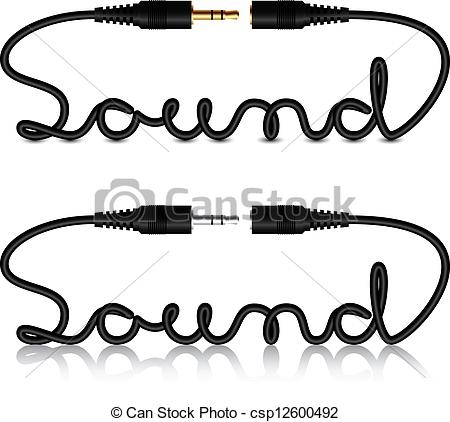 Vector   Vector Jack Connectors Sound Calligraphy   Stock Illustration
