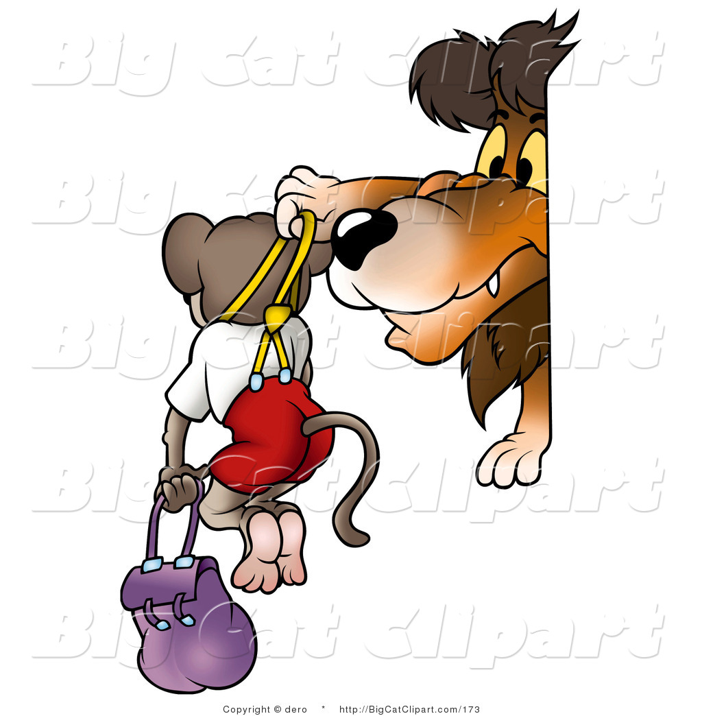 Big Cat Clipart Of A Lion Bullying A Monkey By Dero    173
