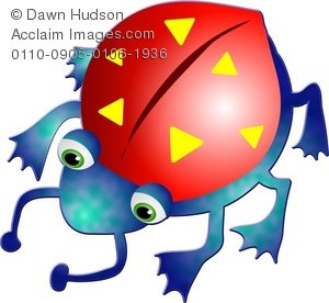 Clipart Illustration Of A Cartoon Red Bug   Acclaim Stock Photography