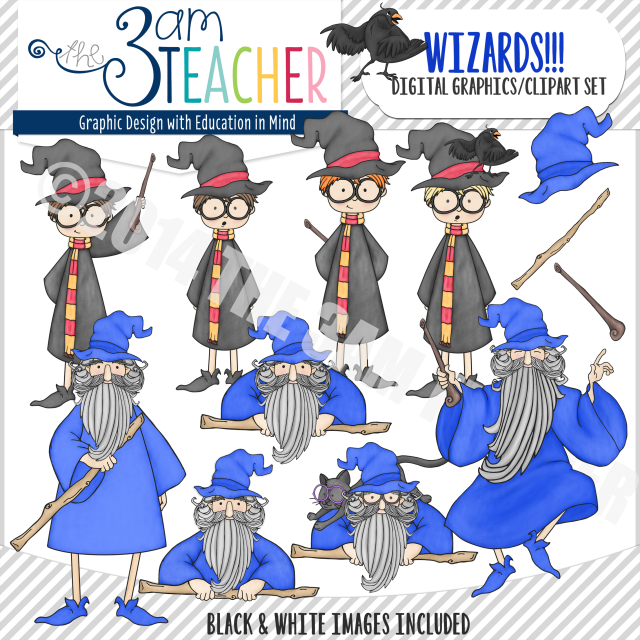 Clipart Shop   All Clipart   Kids   Wizards Clipart Set  Over 40