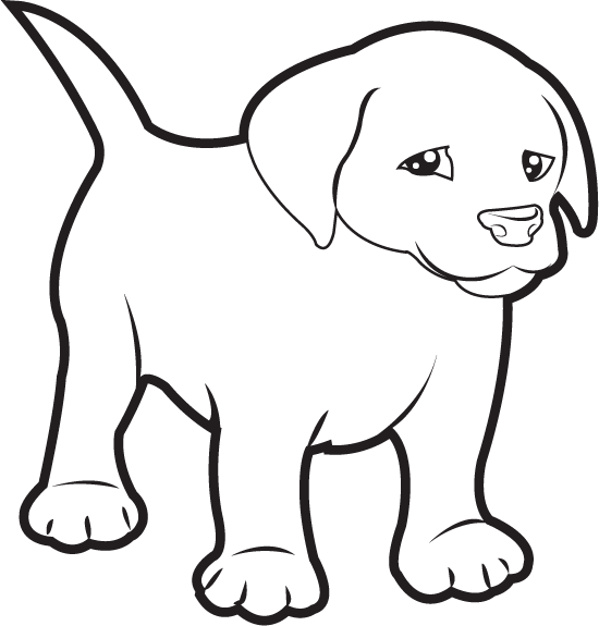 Free Clip Art  Animals   Pets   Labrador Puppy  B W