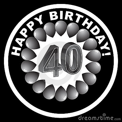 Happy Birthday Icon   Happy 40th Royalty Free Stock Photo   Image