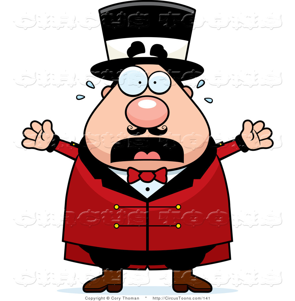 Larger Preview  Circus Clipart Of A Nervous Chubby Circus Ring Master