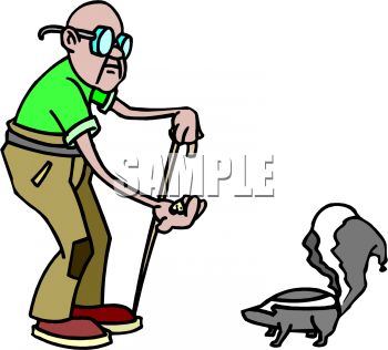 Mistake Clipart 0511 1012 0623 5302 Old Blind Man Feeding A Skunk By