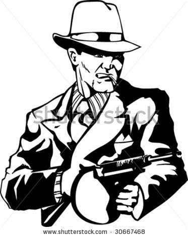Mobster Clipart Stock Vector Stylized Illustration Of Mobster With Gun