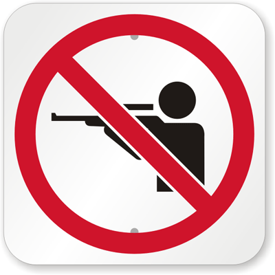 No Hunting Symbol Sign