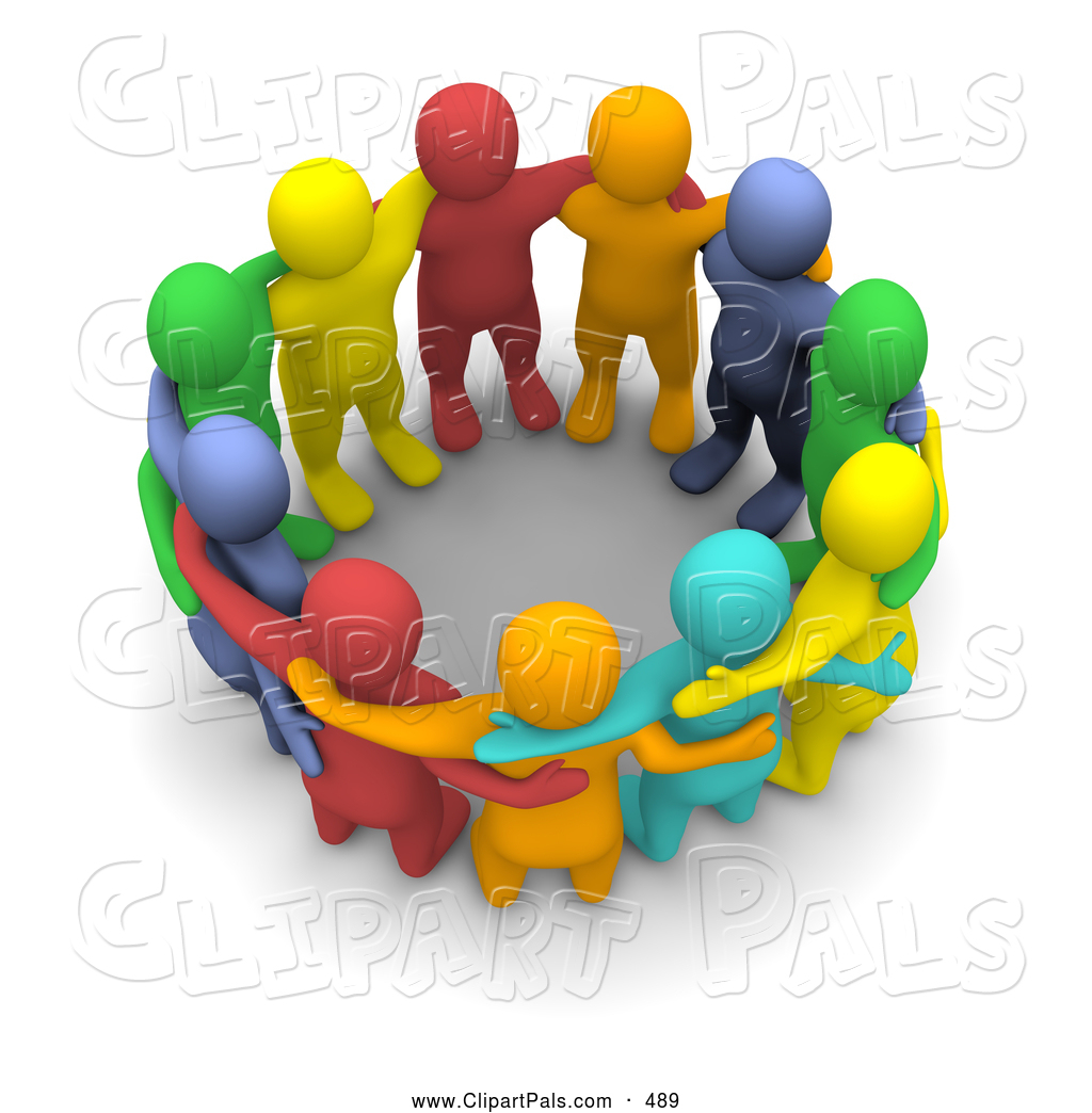 Pal Clipart Of A 3d Colorful Team Of People Huddled By Jiri Moucka