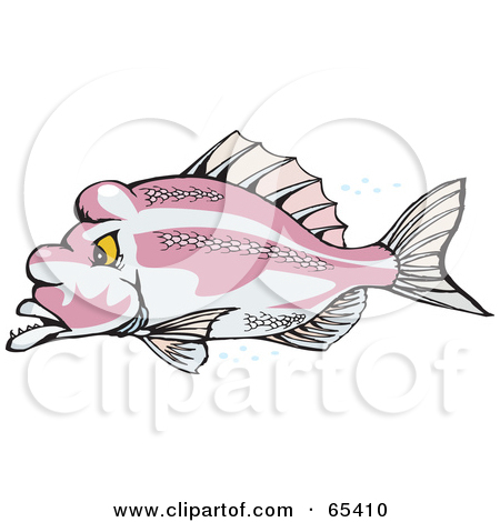 Royalty Free  Rf  Clipart Illustration Of A Pink Snapper In Profile By