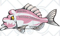 Royalty Free  Rf  Clipart Illustration Of A Pink Snapper In Profile