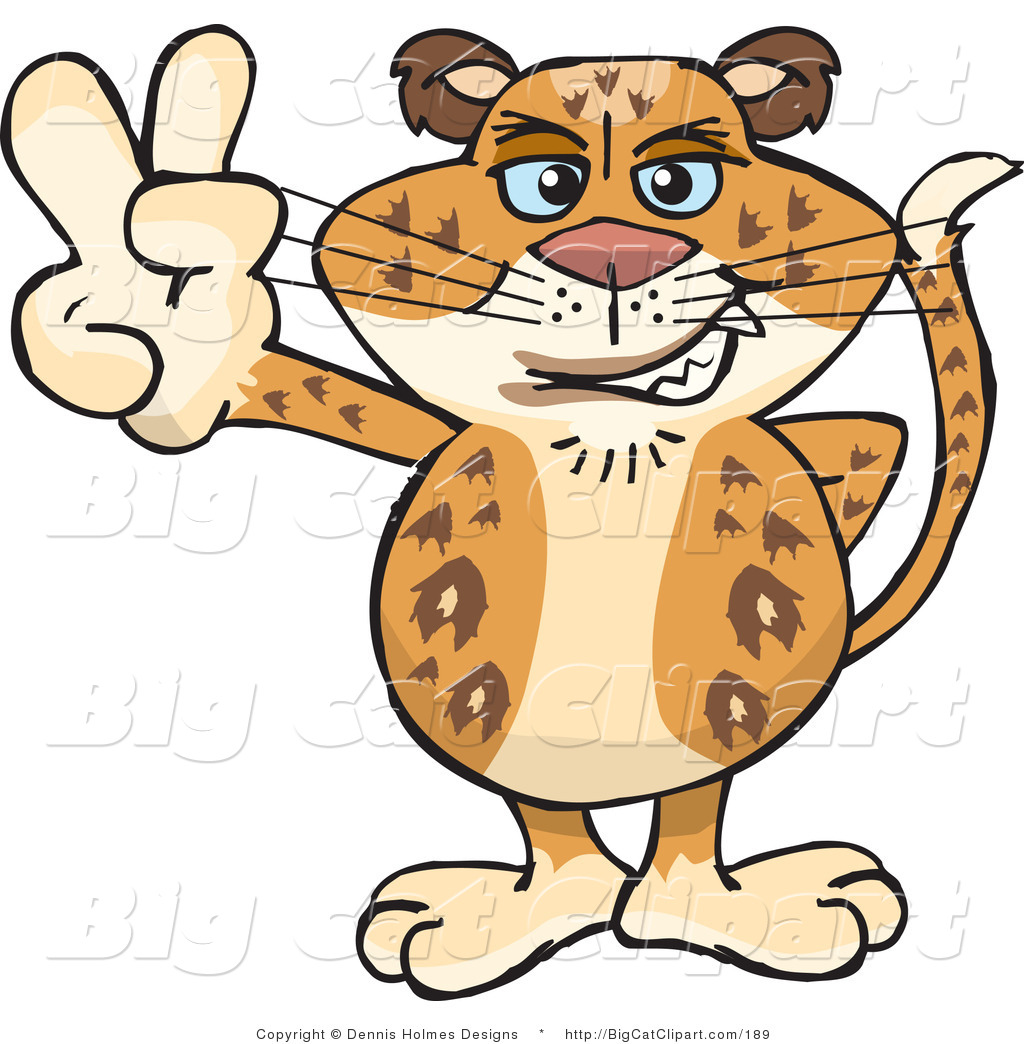 Royalty Free Vector Big Cat Clipart Of A Peaceful Spotted
