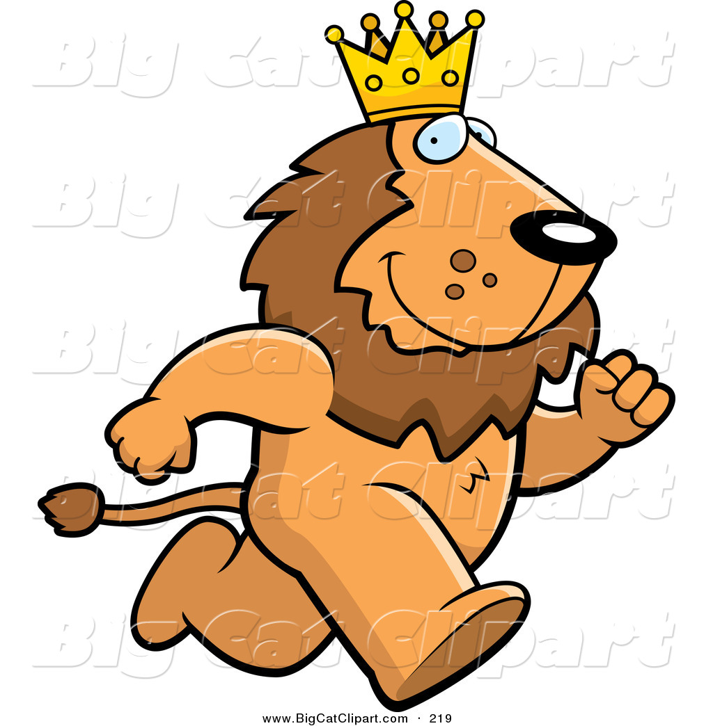 Royalty Free Vector Big Cat Clipart Of A Running Brown