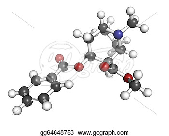 Stock Illustration   Cocaine Drug Molecular Model  Atoms Are