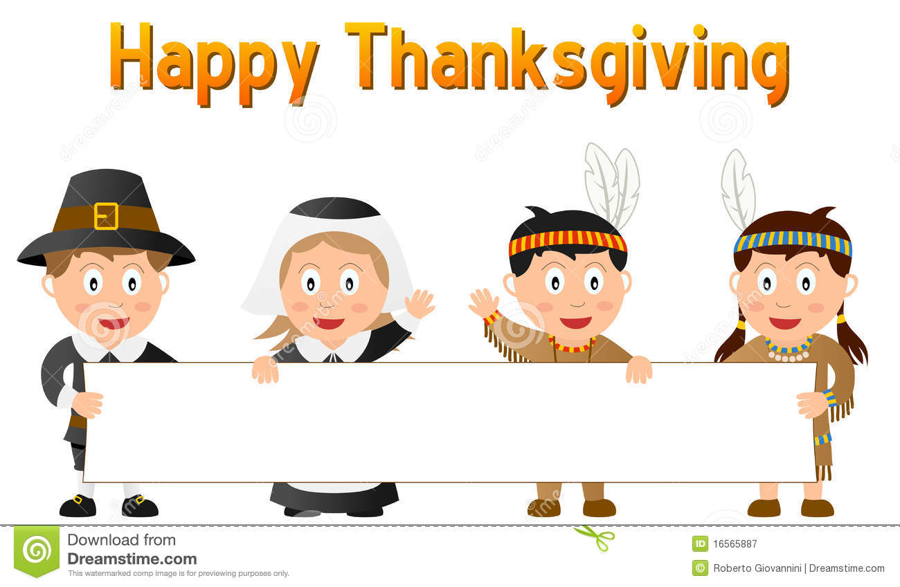 Thanksgiving Kids And Banner Royalty Free Stock Photography   Image    