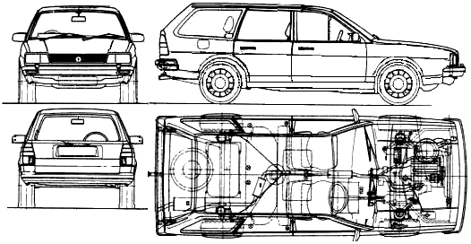 1980 Volkswagen Passat Ii  B2  Variant Wagon Blueprint