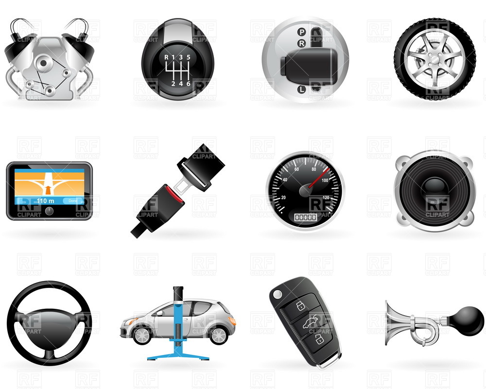 Car Options Accessories And Features Icon Set Download Royalty Free    